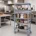 Thumbnail image #2 for Millenia Mobile Polymer Shelving Starter Unit with 4 Open Grid Shelves, 30 x 21 x 62 Inches