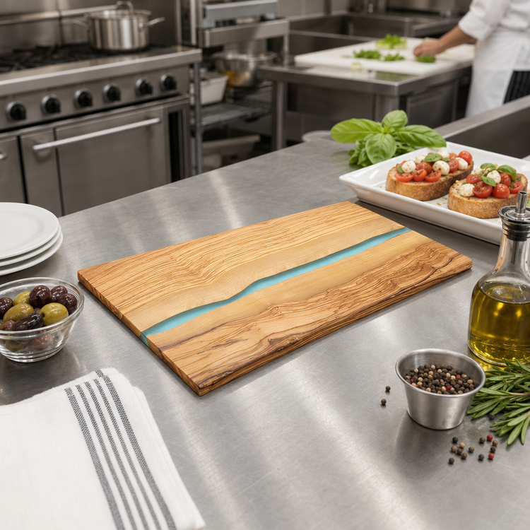 Product image #2 for American Metalcraft Rectangular Olive Wood Serving Board with Polyresin Coating, 18 x 10 x 5/8 Inch