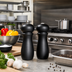 Thumbnail image #2 for Winco Round Salt Shaker and Pepper Grinder Set, Rubberwood, Black Matte Finish, 2-1/4 Inch Dia. x 6 Inch H