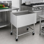 Thumbnail image #2 for Krowne MB-1824 Mobile Stainless Steel Ice Bin with Casters, 12-Inch Deep Liner, 1-Inch IPS Drain, No Cover