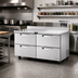 Thumbnail image #2 for True SPEC SERIES Two-Section 60-Inch Stainless Steel Worktop Refrigerator with 4 Drawers and Rear-Mounted Self-Contained Refrigeration
