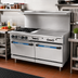 Thumbnail image #2 for Turbo Air Bake Tech Innovation Radiance 60-Inch Gas Restaurant Range with 4 Open Burners, 36-Inch Right Griddle, and 2 Standard Ovens