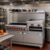 Thumbnail image #2 for American Range 60-Inch Gas Restaurant Range with 4 Open Burners, 36-Inch Raised Griddle/Broiler, Standard Oven, and Storage Base