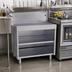 Thumbnail image #2 for Glastender Underbar Stainless Steel Drainboard Cabinet Base, Open Front, 30 Inch x 19 Inch