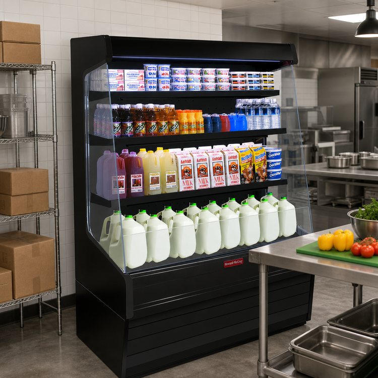 Product image #2 for Howard-McCray 30E Series Self-Contained Rear-Loading Multi-Deck Open Merchandiser, 63-Inch W, Black
