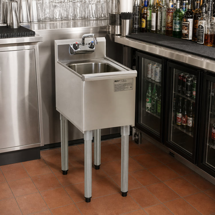 Product image #2 for Eagle Group 2200 Series Underbar Modular Add-On Hand Sink Unit, 12" W x 24" D, 10" x 14" Bowl