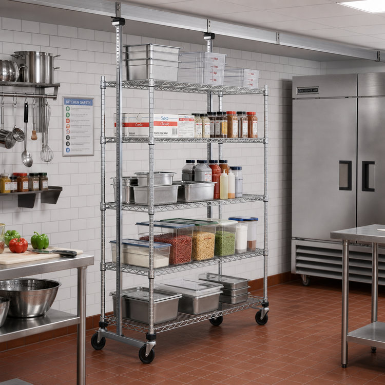 Product image #2 for Quantum 18-Inch Overhead Track Shelving Mobile Kit, Chrome Plated