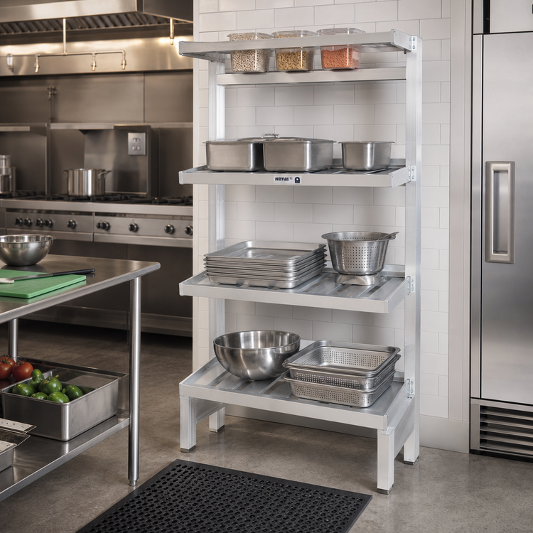 Product image #2 for Channel T-Bar Cantilevered Aluminum Shelving Unit, 54 x 20 x 72 Inches