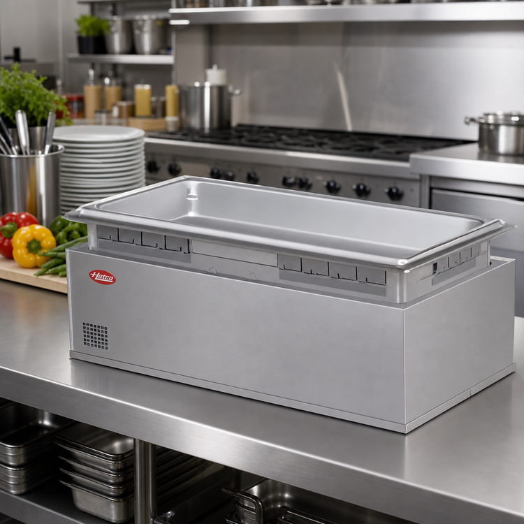Product image #2 for Hatco Drop-In Rectangular Stainless Steel Heated Well with Drain, Non-Insulated, Full-Size Pan