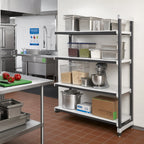 Thumbnail image #2 for Cambro Camshelving® Elements EXA214872S4480 Stationary Add-On Polymer Shelving Unit, 21 x 48 x 72 in, 4 Solid Shelves, Speckled Gray