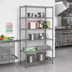 Thumbnail image #2 for Eagle Valu-Master 5-Tier Stationary Starter Wire Shelving Unit, 30 x 18 x 86 Inches, Pewter Gray Epoxy