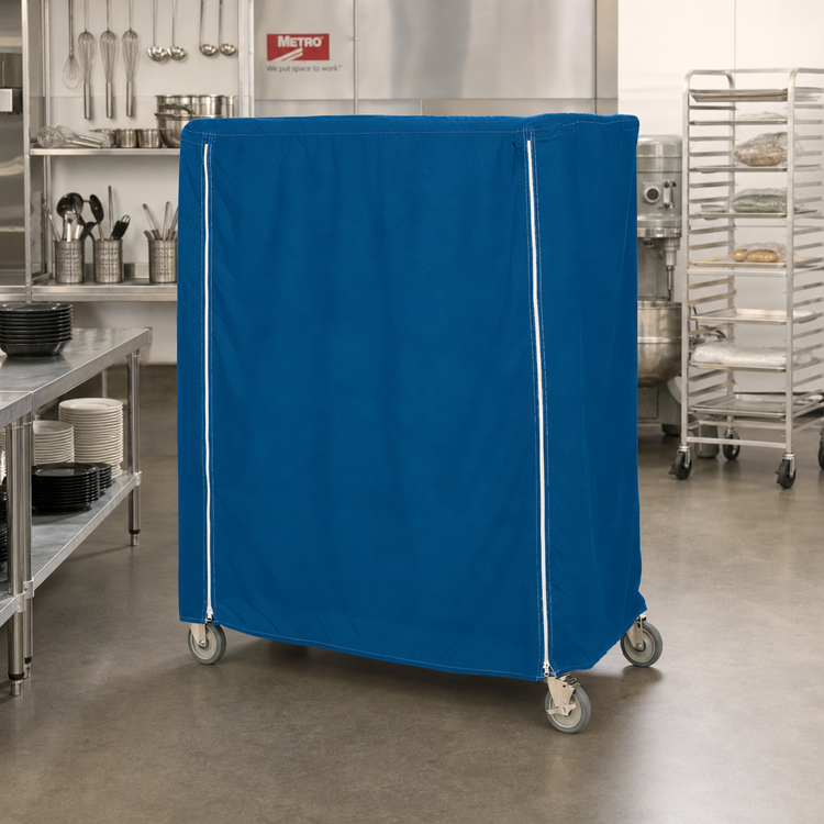 Product image #2 for Metro 36 x 24 x 62 Inch Mariner Blue Nylon Cart Cover for Queen Mary & Banquet Carts