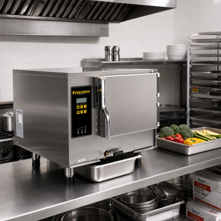 Product image #2 for AccuTemp Evolution 3-Pan Connectionless Boilerless Countertop Convection Steamer, 208V, 3-Phase, 15 kW