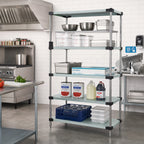 Thumbnail image #2 for Quantum WRS5-74-1842SS 42"W x 18"D x 74"H 5-Shelf Stationary Solid Stainless Steel Shelving Starter Kit