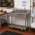 Thumbnail image #2 for Advance Tabco Two-Station Floor-Mount Toe-Push Hand Sink with Gooseneck Spouts, 40 Inch Wide, 304 Stainless Steel