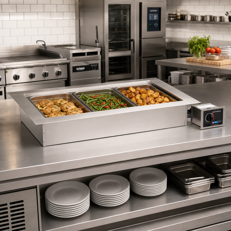 Product image #2 for Alto-Shaam Halo Heat Large-Flange Drop-In Waterless Electric Hot Food Well, 3 Full-Size Pan Capacity