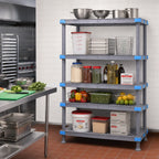 Thumbnail image #2 for Quantum QP187262V3S1 4-Shelf Polymer Shelving Unit with Dunnage Stand, 72"W x 18"D x 62"H, 2,000-lb Capacity, Gray