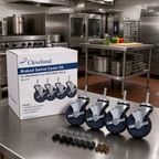 Thumbnail image #2 for Cleveland Range KE004393 Braked Swivel Caster Kit for UNISTAND25/UNISTAND34 Stands, Set of 4, Adds 6 in. Height