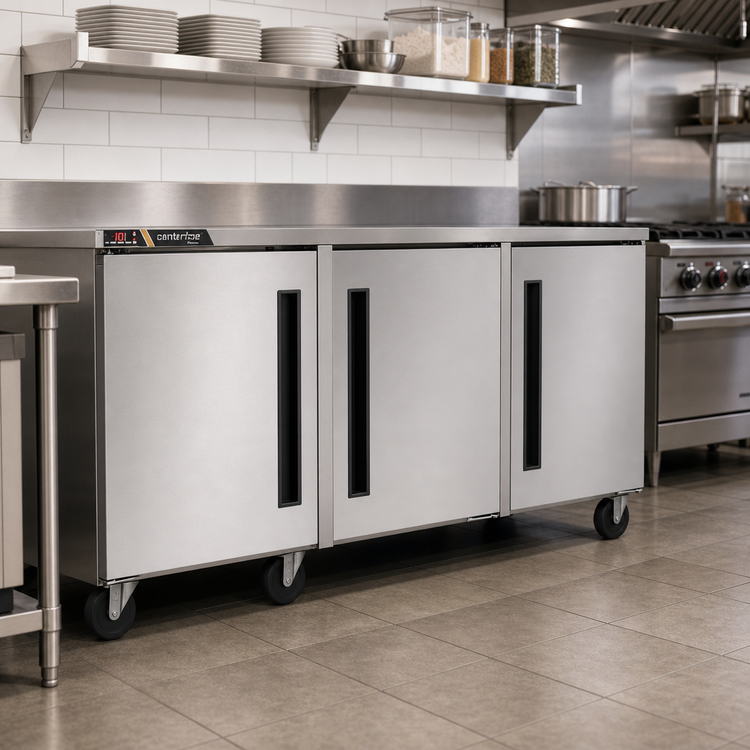 Product image #2 for Centerline by Traulsen CLUC-72F-SD-LRR Compact Three-Section Undercounter Freezer, Solid Doors, 72.25-Inch Wide