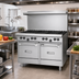 Thumbnail image #2 for U.S. Range U-Series 48-Inch Gas Restaurant Range with 8 Open Burners and Storage Base
