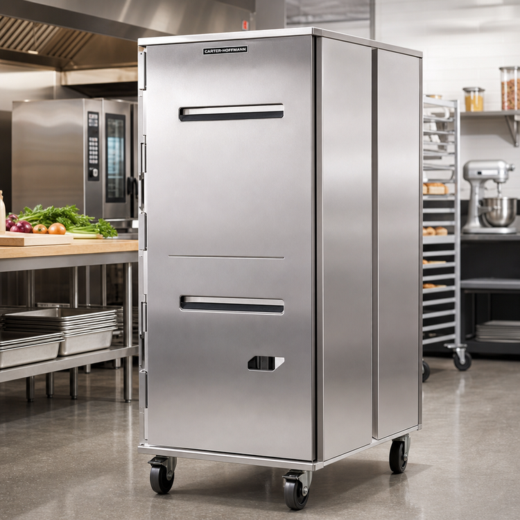 Product image #2 for Carter-Hoffmann Heavy-Duty Aluminum Non-Insulated Mobile Pan Rack Storage Cabinet with Hinged Doors