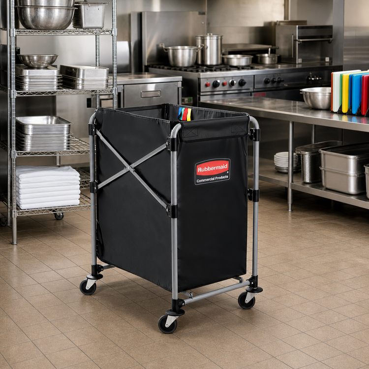Product image #3 for Executive Collapsible Basket X-Cart Laundry Cart with Detachable Vinyl Bag, 4 Bushel, 220 lb. Capacity