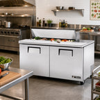 Thumbnail image #2 for True Mfg. - General Foodservice TSSU-60-12-HC 60-Inch 2-Section Refrigerated Sandwich/Salad Prep Table, 12 Sixth-Size Pans, 2 Doors