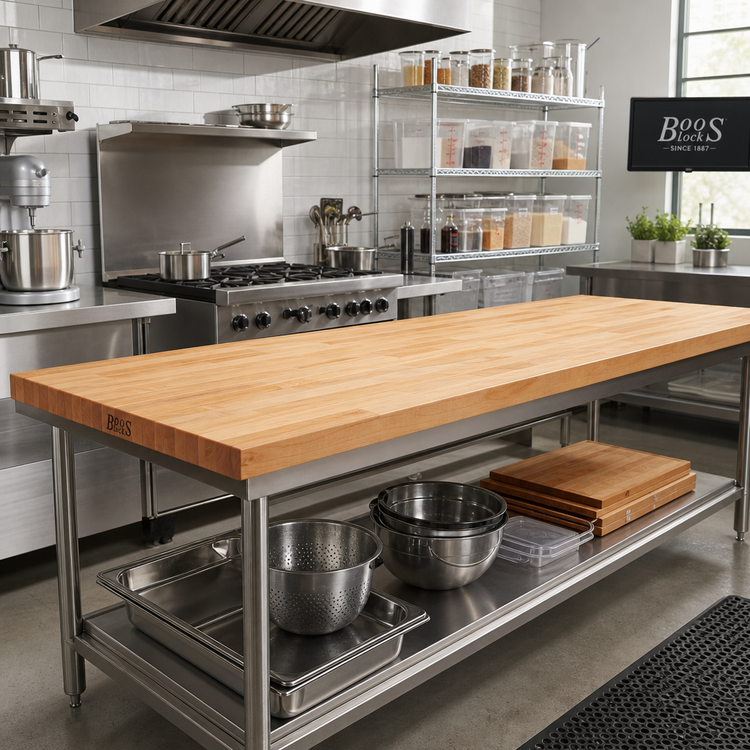 Product image #2 for John Boos 72-Inch x 24-Inch Edge Grain Maple Work Table Top