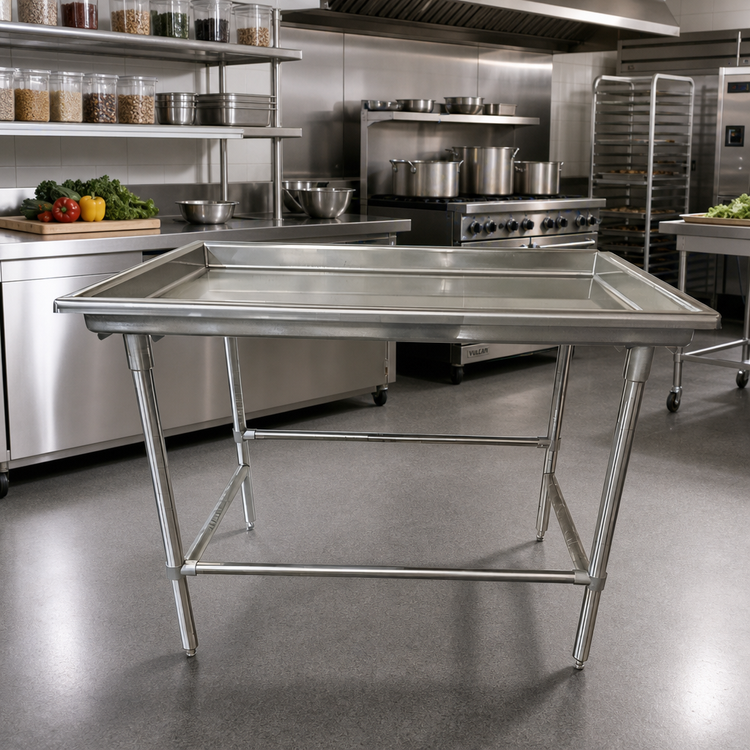 Product image #2 for Advance Tabco SR-72 72 x 30 Inch Stainless Steel Sorting Table with 3-Inch Raised Edge