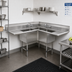 Thumbnail image #2 for Advance Tabco Special Value 3-Compartment L-Shaped Corner Sink with 18-Inch Drainboards, 304 Stainless Steel