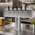 Thumbnail image #2 for Micro Matic USA T Style DS-355-PSSKR 5-Faucet Glycol-Cooled Countertop Draft Beer Tower, Polished Stainless Steel