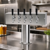 Thumbnail image #2 for Micro Matic T Style 5-Faucet Glycol-Cooled Countertop Draft Beer Tower, Polished Stainless Steel