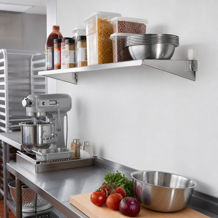 Product image #2 for Eagle Group Right-Hand Single Knob Shelf Bracket for Cantilevered Shelving, 14 Inch, Stainless Steel
