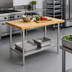 Thumbnail image #2 for Advance Tabco Hard Maple Top Work Table with Stainless Steel Base and Adjustable Undershelf, 48W x 30D