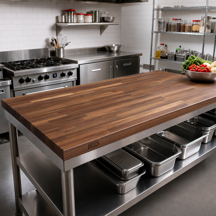 Product image #2 for John Boos Boos Block American Black Walnut Edge-Grain Kitchen Countertop, 60 x 25 x 1-1/2 Inch, Penetrating Oil Finish