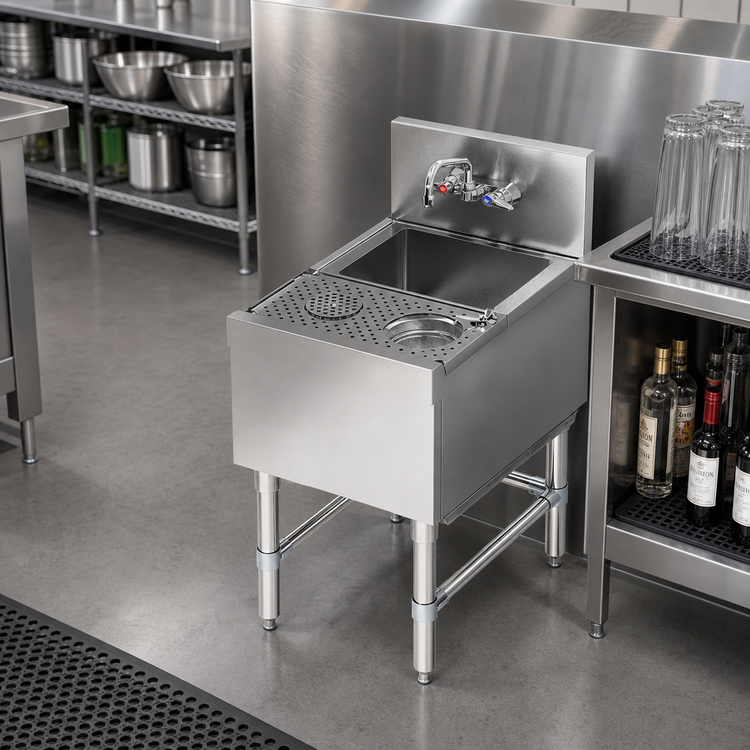 Product image #2 for Eagle Spec-Bar Dump Sink with Glass Rinser, 18-Inch Wide, 10 x 14 x 7-Inch Sink, Deck-Mount Faucet