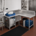 Thumbnail image #2 for John Boos Pro-Bowl L-Shaped Island Clean Dishtable, 60-Inch Machine-to-Corner x 72-Inch Corner-to-End, Right-to-Left