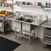 Thumbnail image #2 for Eagle Spec-Master FN Series Coved Corner Two-Compartment Sink with Left Drainboard, 24 x 24 x 14-Inch Compartments, 77-1/2-Inch Wide