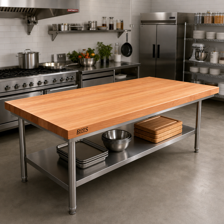 Product image #2 for Boos Block 84" x 32" x 3" Edge Grain American Cherry Kitchen Countertop, Penetrating Oil Finish
