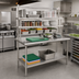Thumbnail image #2 for Eagle Group Budget Series Spec-Master B Stainless Steel Work Table with Flex-Master Overshelf Kit, 48W x 30D x 35-1/8H