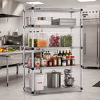 Thumbnail image #2 for Eagle Group Quad-Adjust F2QA2-74-2460C 4-Tier Chrome Wire Shelving Starter Unit, 60"W x 24"D x 74"H