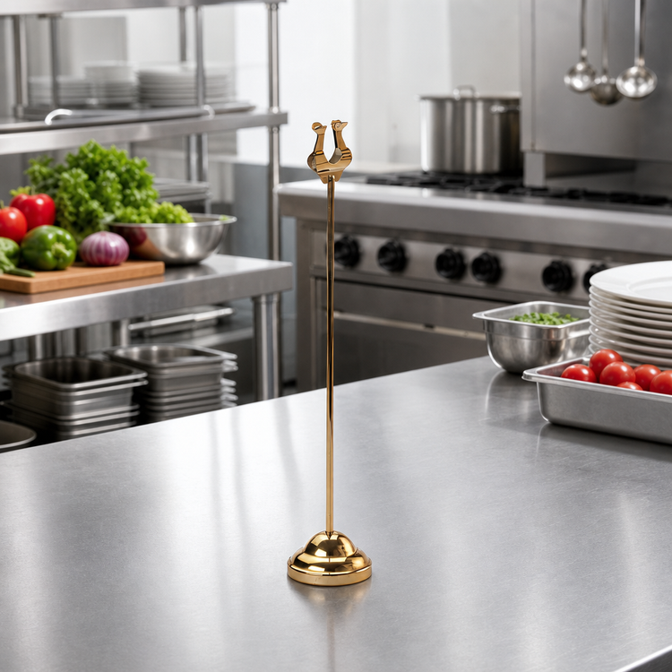Product image #3 for American Metalcraft 12-Inch Gold Metal Harp Weighted Number Stand