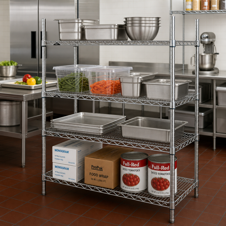 Product image #2 for Metro Super Erecta 42 x 14 Inch Type 304 Stainless Steel Open Wire Shelf