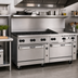 Thumbnail image #2 for Vulcan Endurance 72-Inch Commercial Gas Restaurant Range with 8 Open Burners, 24-Inch Thermostatic Griddle, and 2 Convection Ovens