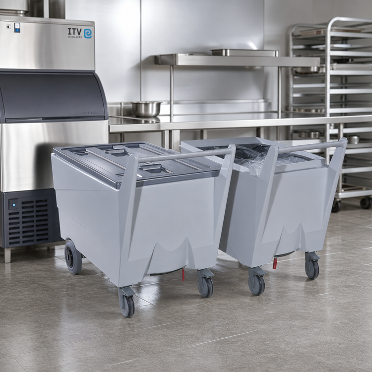 Product image #2 for ITV Ice Makers EC-250 247-lb Polyethylene Ice Caddy with Cover and Drainage System