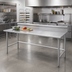 Thumbnail image #2 for Advance Tabco 144-Inch x 30-Inch Stainless Steel Open Base Work Table with 5-Inch Backsplash
