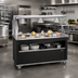Thumbnail image #2 for Vollrath 2-Series Affordable Portable 60-Inch Solid Top Mobile Utility Station with Open Storage Base, Buffet-Style Breath Guard Lights, and Brushed Aluminum Finish