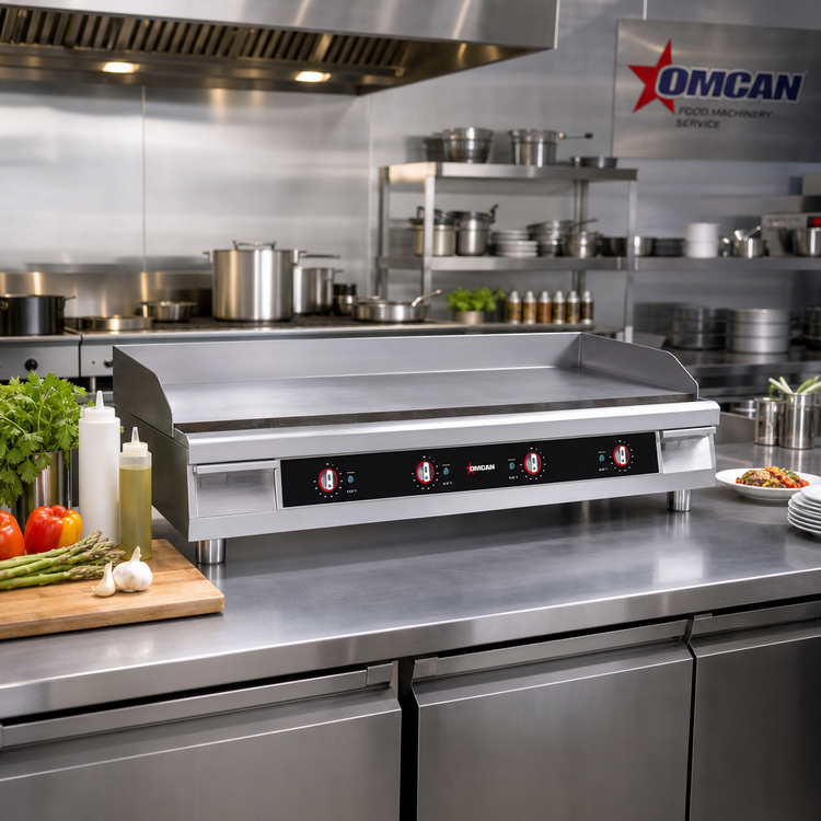 Product image #2 for Omcan USA 48-Inch Countertop Stainless Steel Electric Griddle with Smooth 1-Inch Plate