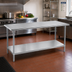 Thumbnail image #2 for Advance Tabco AG-309 108-Inch x 30-Inch Flat Top Stainless Steel Work Table with Galvanized Legs and Undershelf