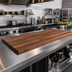Thumbnail image #2 for John Boos Boos Block American Black Walnut Blended Edge Grain Kitchen Countertop, 120 x 27 x 1-1/2 Inch, Varnique Finish
